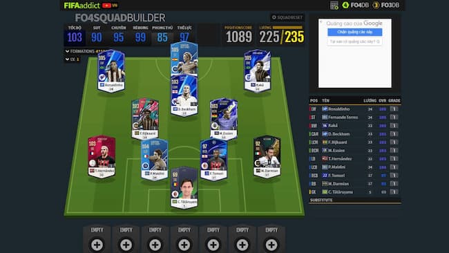 Đội hình AC Milan FO4 ngon bổ rẻ: Sơ đồ 4-3-3