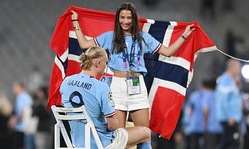 Haaland và bạn gái vẽ lên chuyện tình đẹp như tranh vẽ giữa đời thực